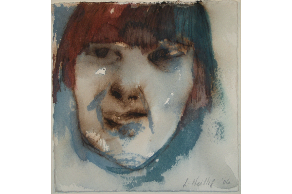 Portrait of the Artist age 5, encre et aquarelle sur papier Arches, 5x5p.